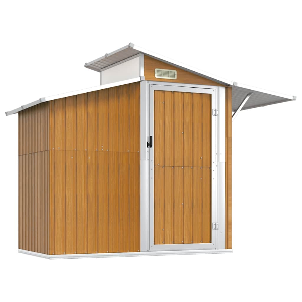 vidaXL Cobertizo de jardín acero galvanizado marrón 270x130x208,5 cm