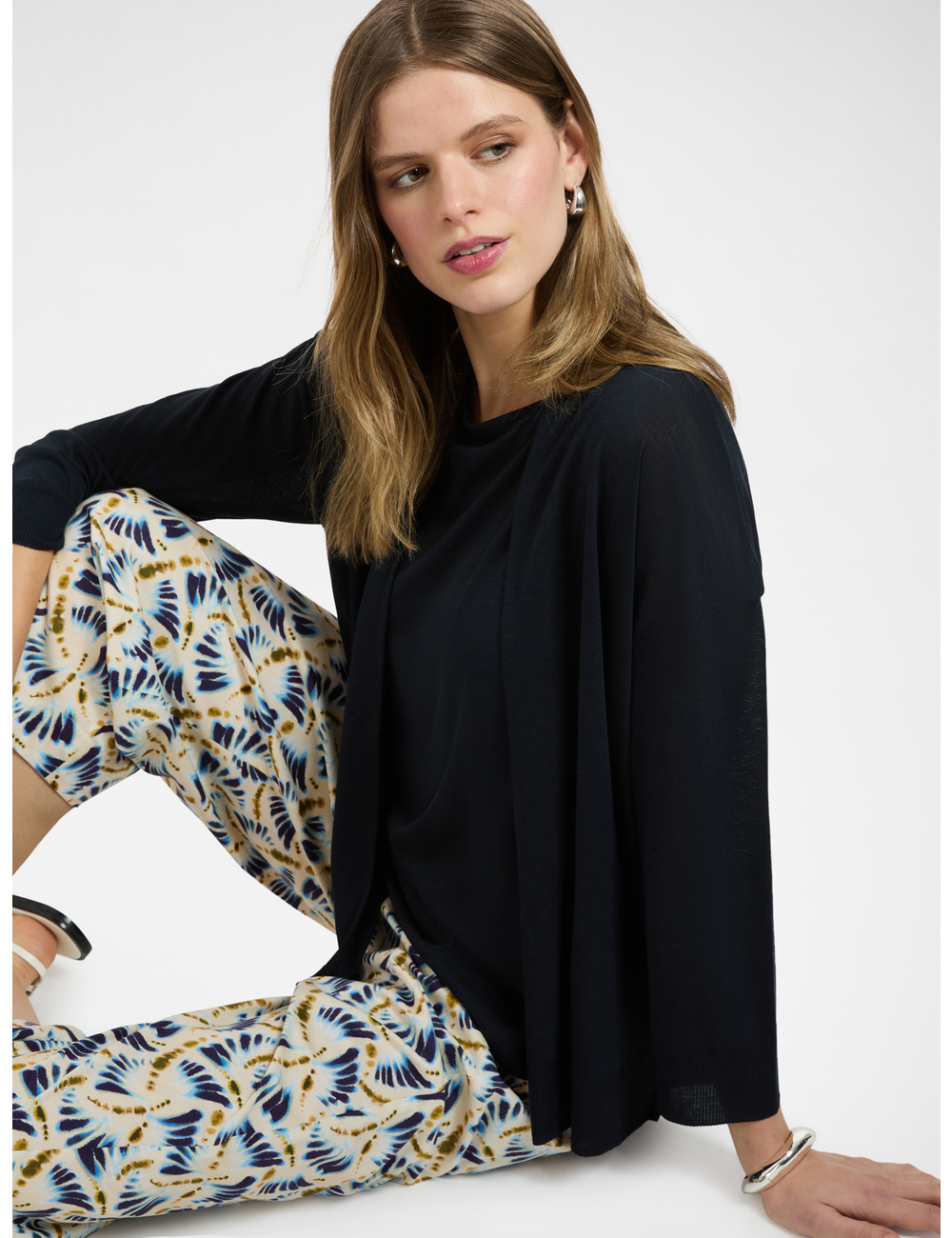 Elena Mirò - Camiseta de corte relajado abierta por delante