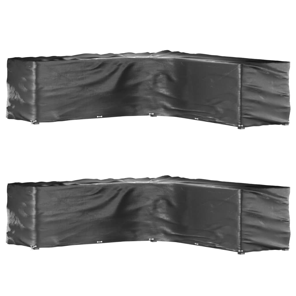 vidaXL Fundas muebles jardín forma de L 2 uds en dimensiones 215x215x70 cm/210x260x80 cm/250x250x70 cm y más | almacenamiento funcional diseño moderno para baño dormitorio sala