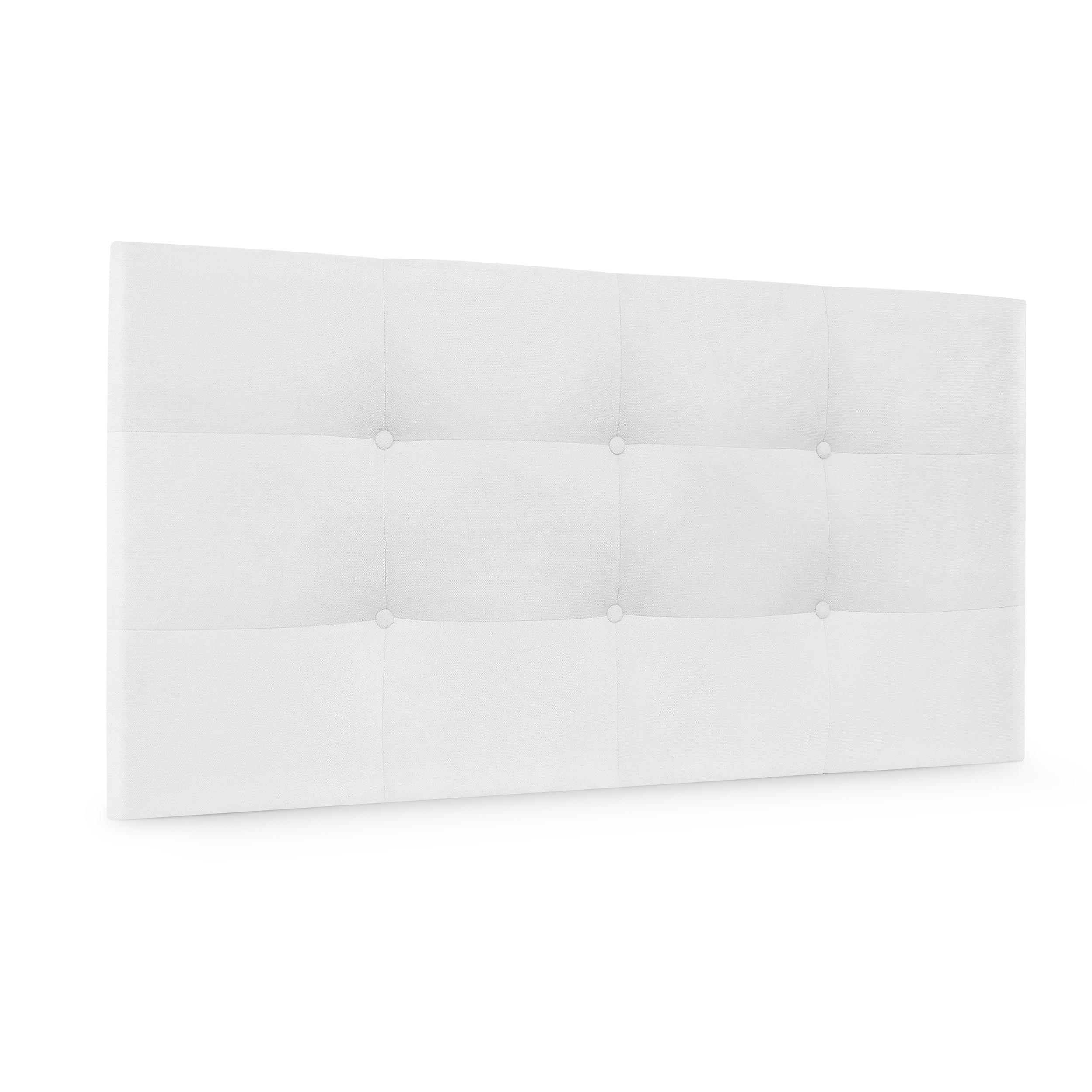DHOME Cabecero Capitone Tapizado Polipiel o Tela Acualine con 8cm de Grosor Cabezales de Cama Acolchado Capitoné Cabeceros de Cama (Blanco Tela)