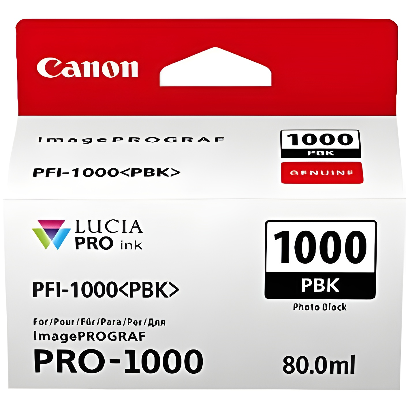 Canon PFI-1000 PBK Cartucho de tinta original Foto Negro para Impresora Fotográfica PRO-1000