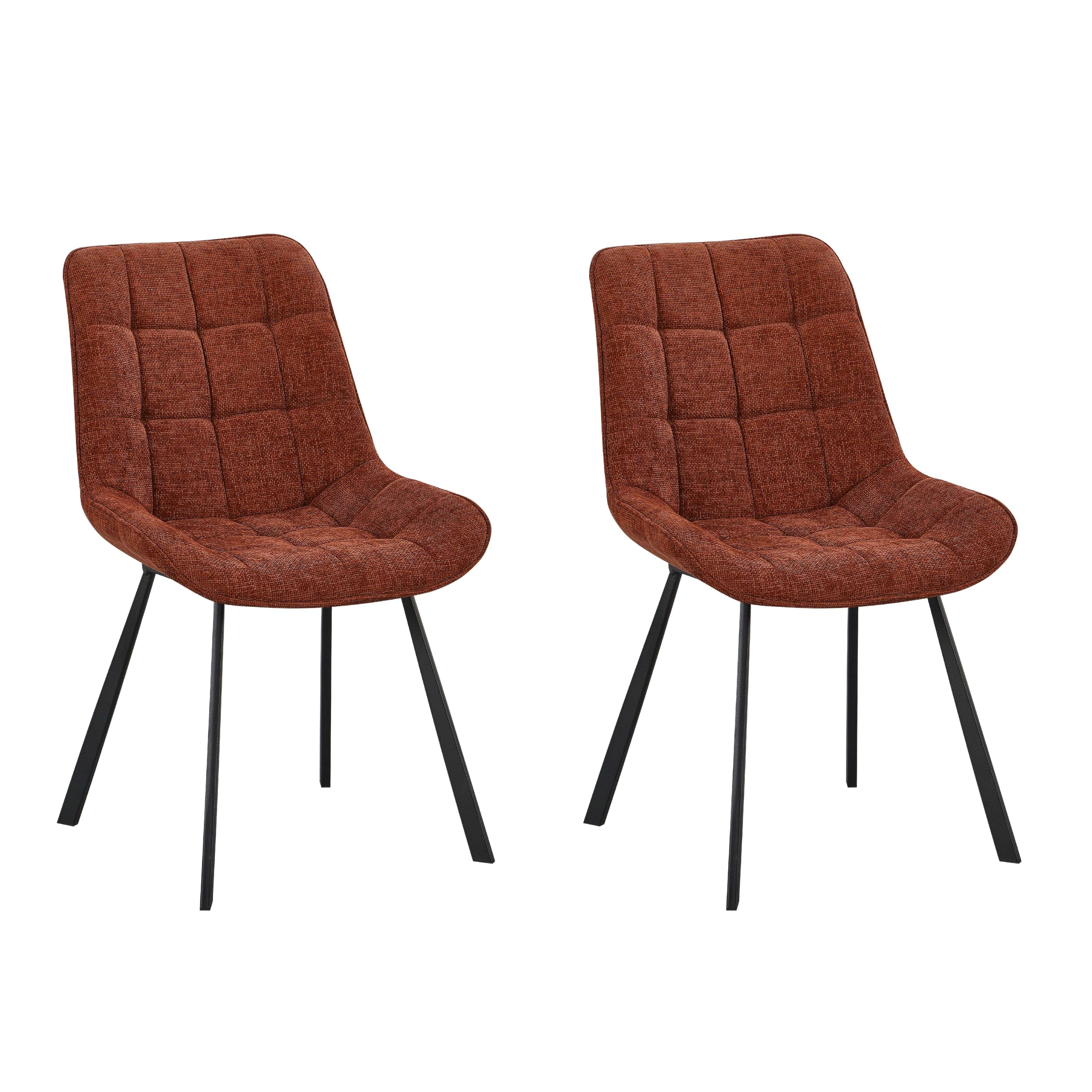 Miroytengo Pack Sillas de Comedor Nami, Sillas de Salón, Color Marrón Patas Metal 53x86x63 cm