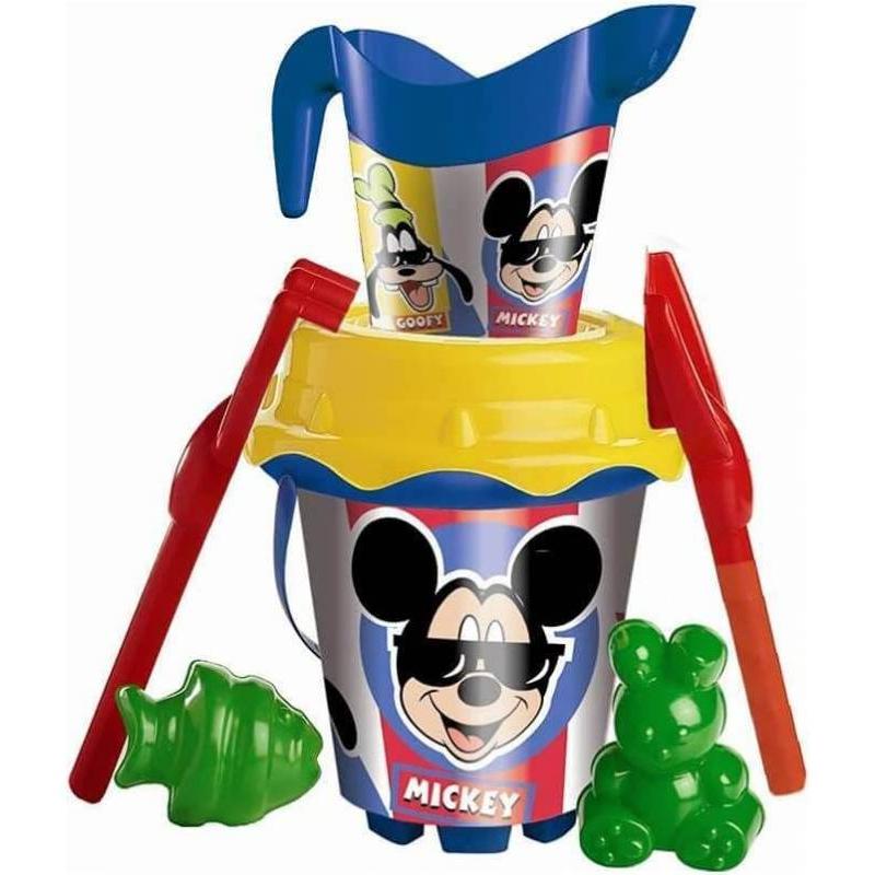 Mondo CUBO PLAYA Mickey Mouse con Castillo, Regadera y Moldes - Juguetes de Agua de Piscina