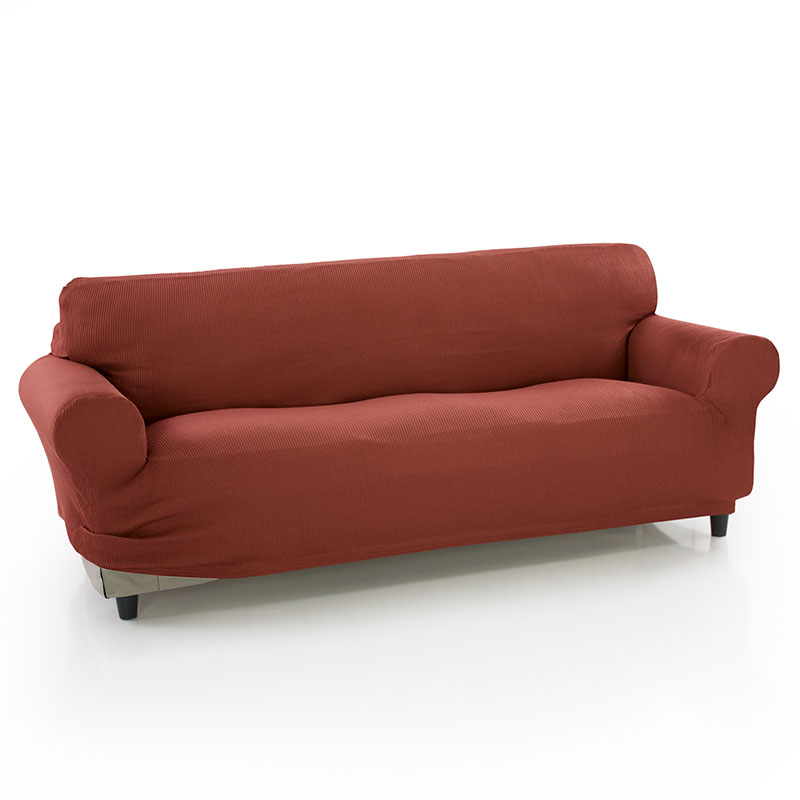 MAXIFUNDAS FUNDAS DE SOFA & CHAISE LONGUE - Funda de Sofá Elástica Strada 3 Plazas con Patrón Bolsillos y Montaje Fácil
