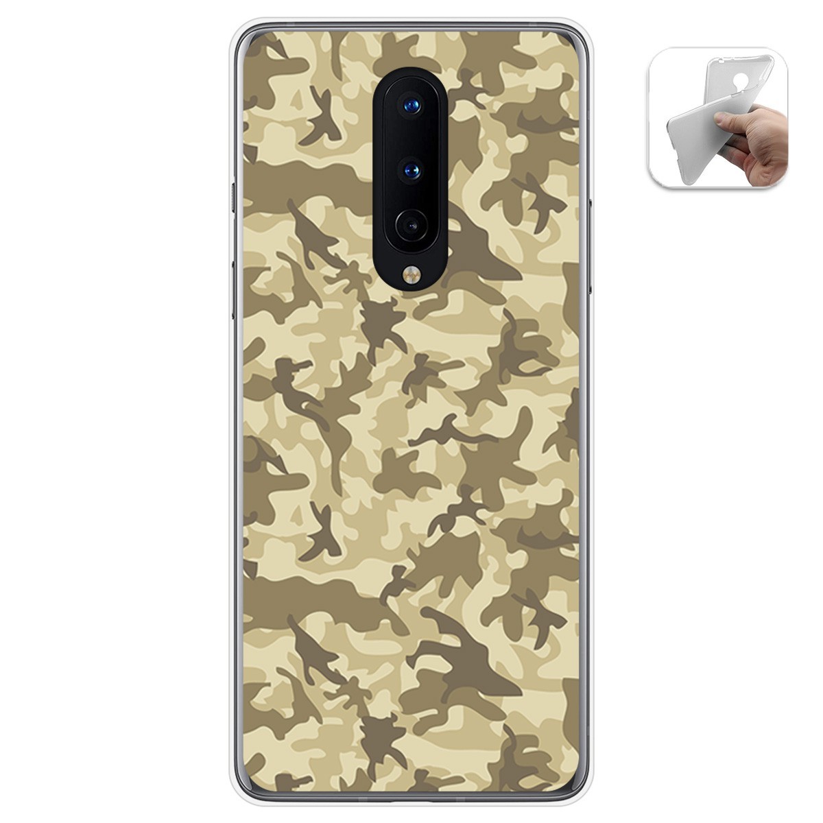 Tumundosmartphone Funda Gel Tpu para OnePlus 8 diseño Sand Camuflaje Dibujos