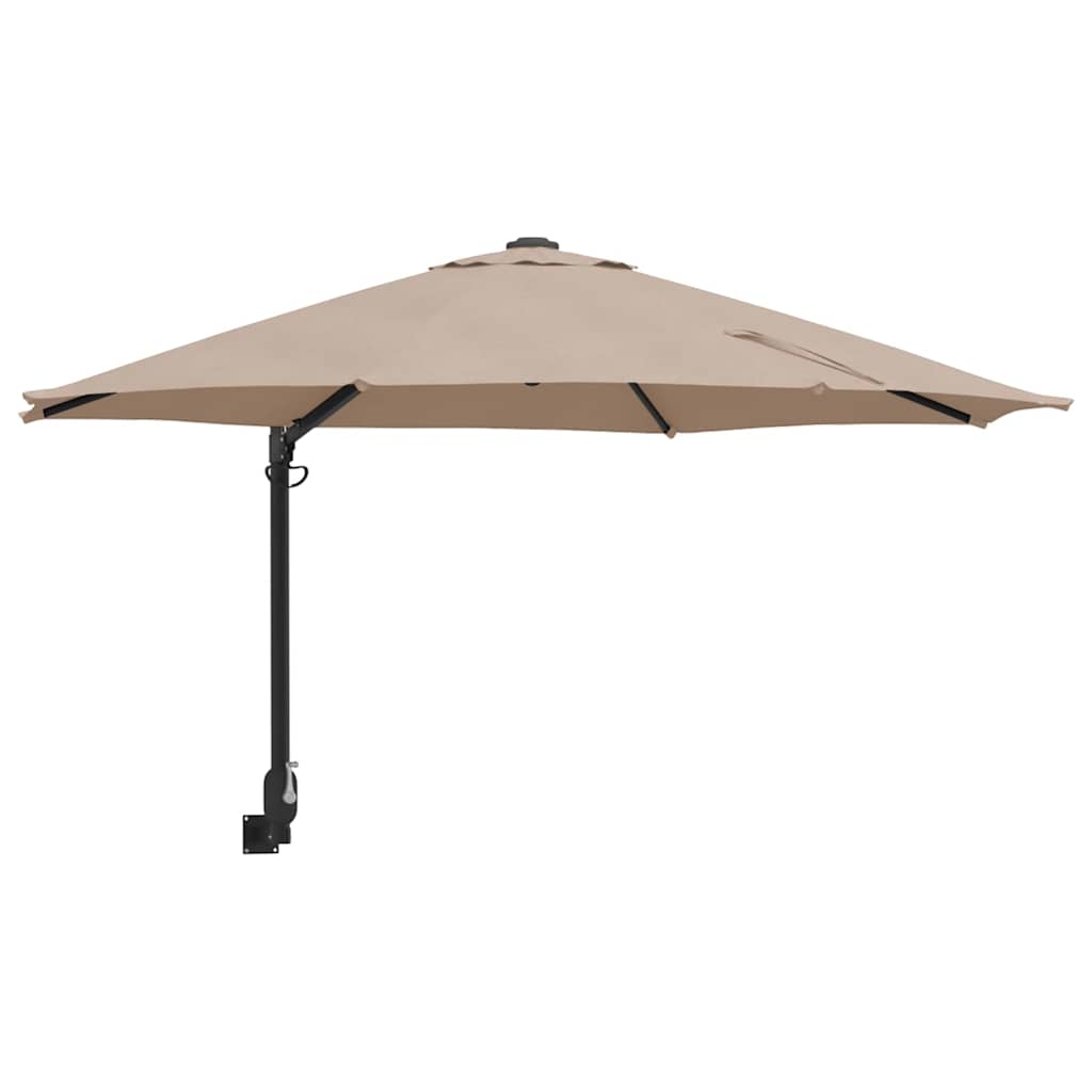 vidaXL Sombrilla de jardín Taupé 248 x 248 x 148 cm Poliéster y Acero