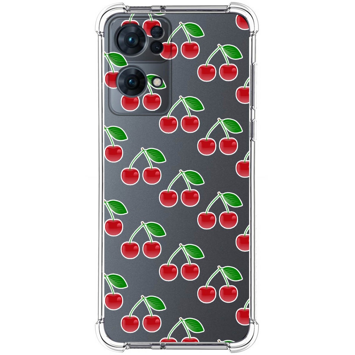 Funda Silicona Antigolpes para Oppo Reno 7 Pro 5G diseño Cerezas Dibujos