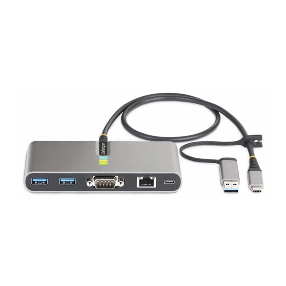 HUB Switch puertos 2 x USB 3. Gen 1 StarTech 5G2A1SGBB-USB-C-HUB | 1 x Ethernet Gigabit RJ-45, Expande la conectividad, Gris