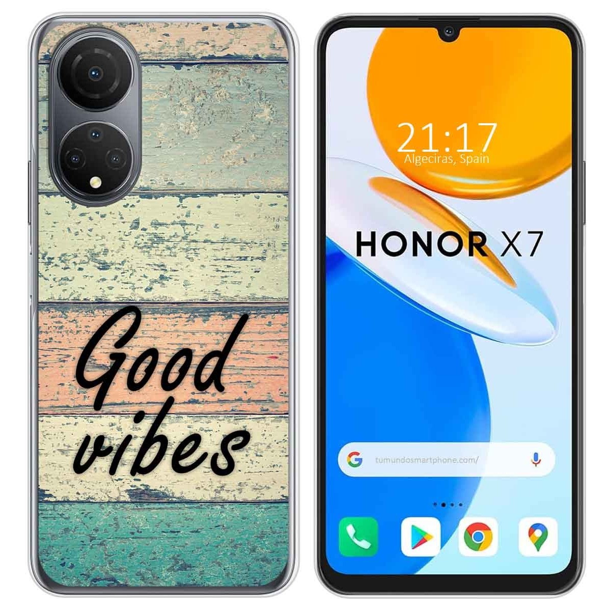 Funda Silicona para Huawei Honor X7 diseño Madera 01 Dibujos