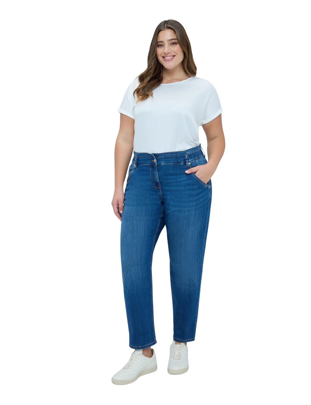 Fiorella Rubino - Jeans Balloon lavado azul efecto washed