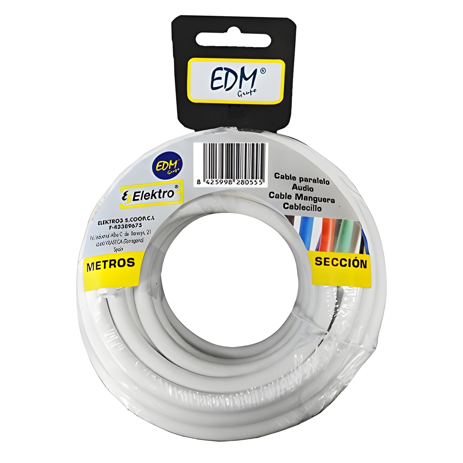 Edm Carrete Cable Coaxial Cobre 20mts - Alta Calidad, Transmisión de Señal Estable