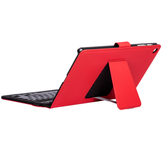 Silver HT - Funda con teclado Bluetooth para tablet Samsung A7 (T500 / T505) Rojo Teclado en Español, incluye la letra Ñ.