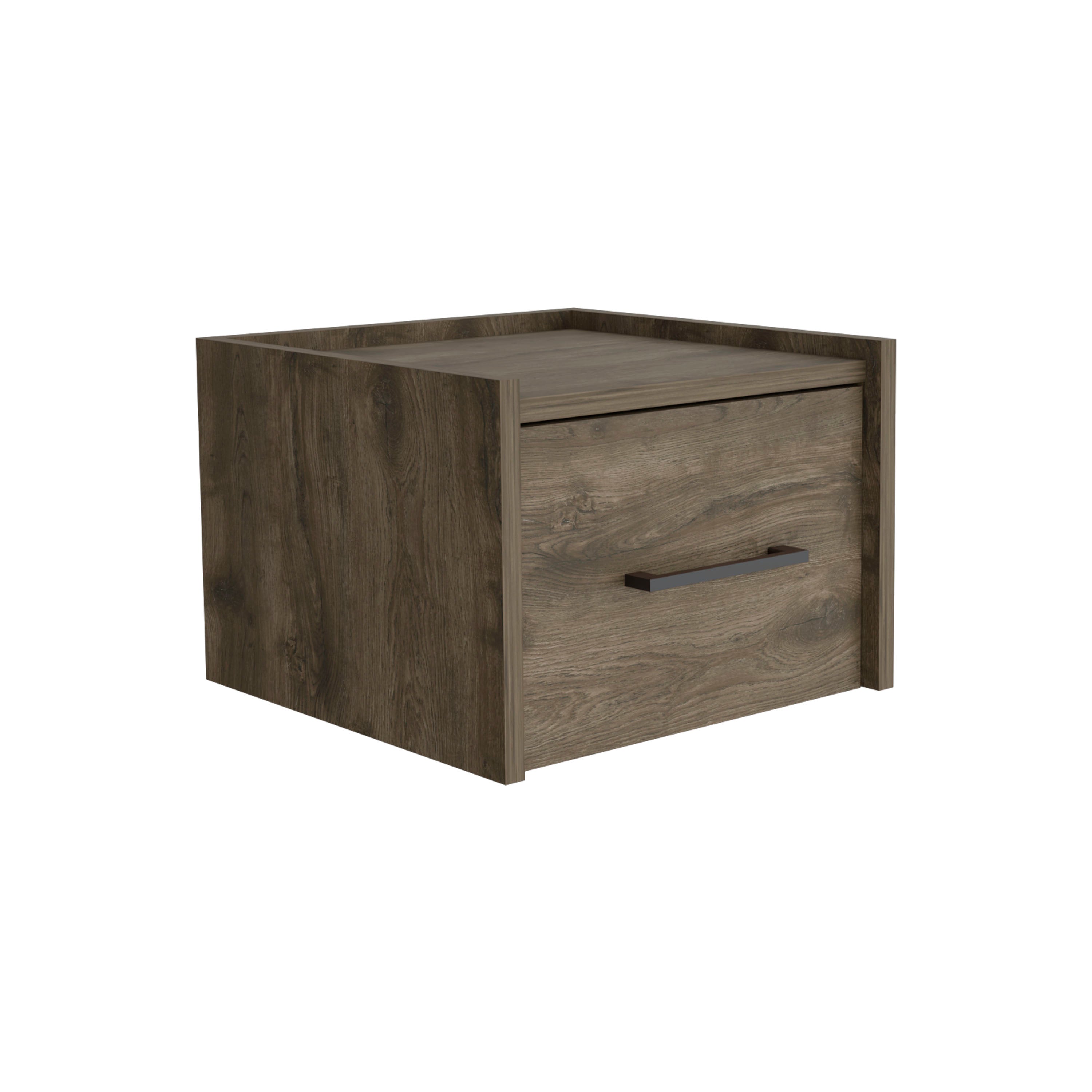 TUHOME Mesita de noche boa flotante en melamina con un cajon de riel metalico