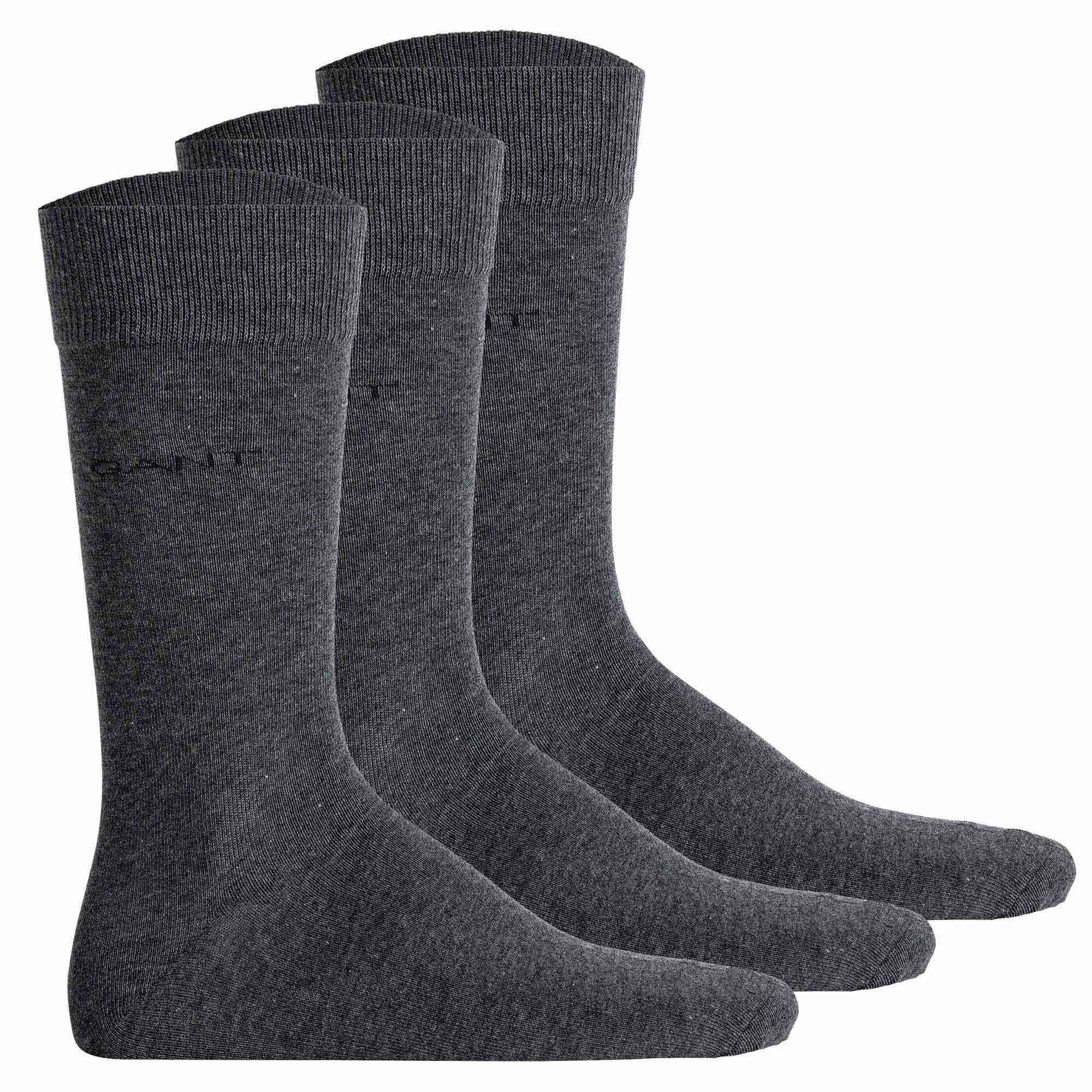 GANT Calcetines de hombre, paquete de 3 - Calcetines de algodón suave, color liso