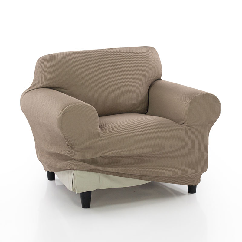 MAXIFUNDAS FUNDAS DE SOFA & CHAISE LONGUE - Funda de Sofá Elástica Strada 1 Plaza, Lino - Ajuste Perfecto