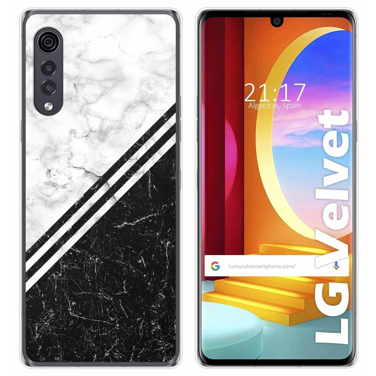 Tumundosmartphone Funda Gel Tpu para LG Velvet 5G diseño Mármol 01 Dibujos