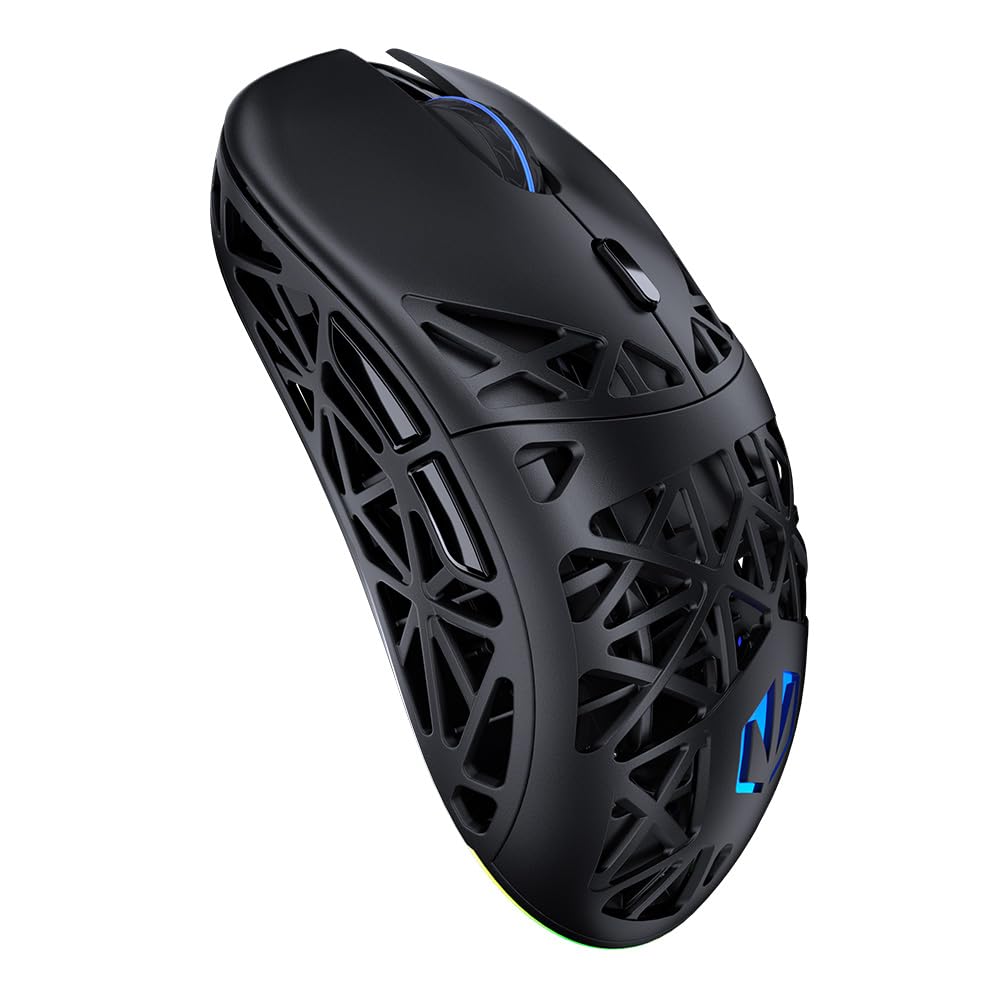 ENDORFY Ratón inalámbrico Liv para Juegos, diseño Ultraligero (69 g), máximo 12.000 dpi, PixArt PAW3311, Kailh GM 4.0, 2,4 GHz, BT, USB-A, retroiluminación ARGB, EY6A018