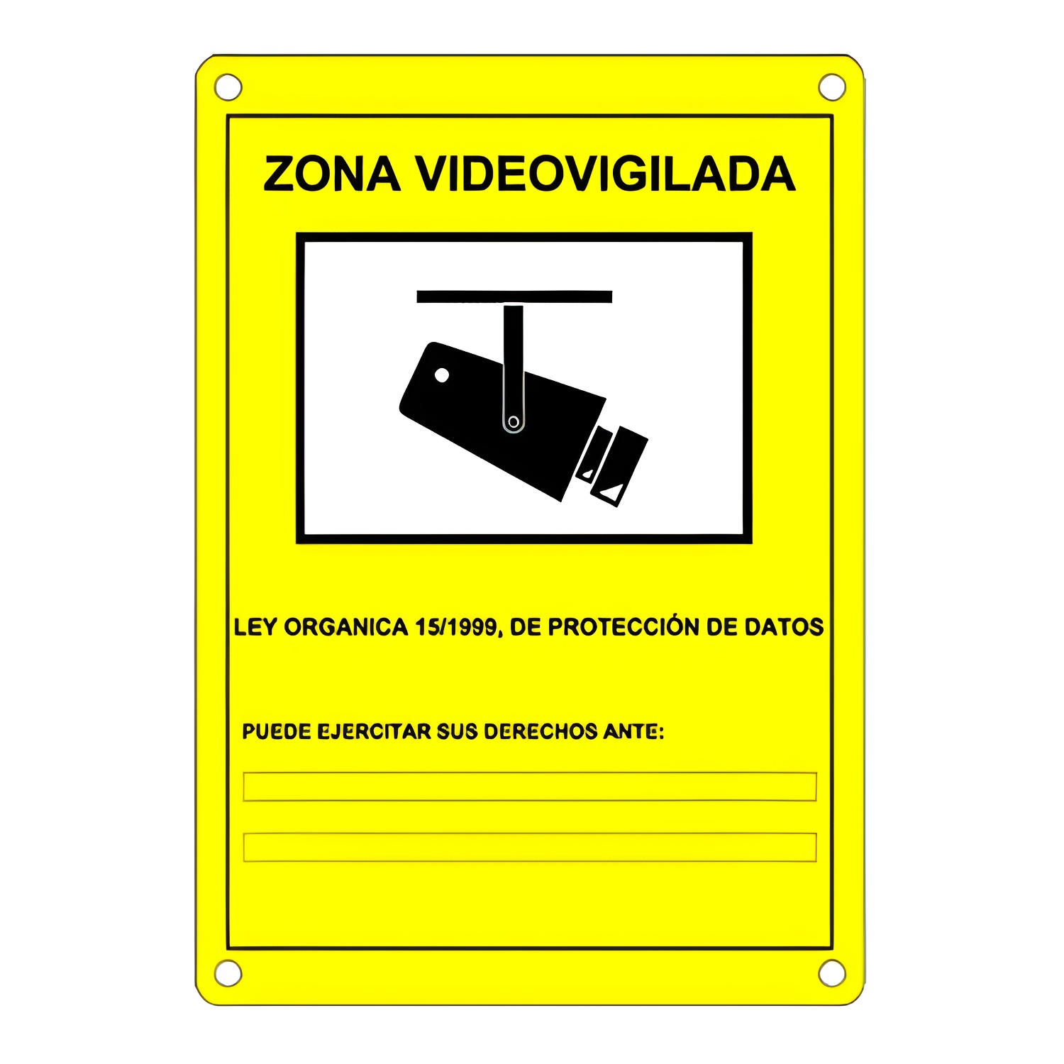 Cctv Placa De Plástico Zona De Vigilancia Homologada Para Interior/Exterior