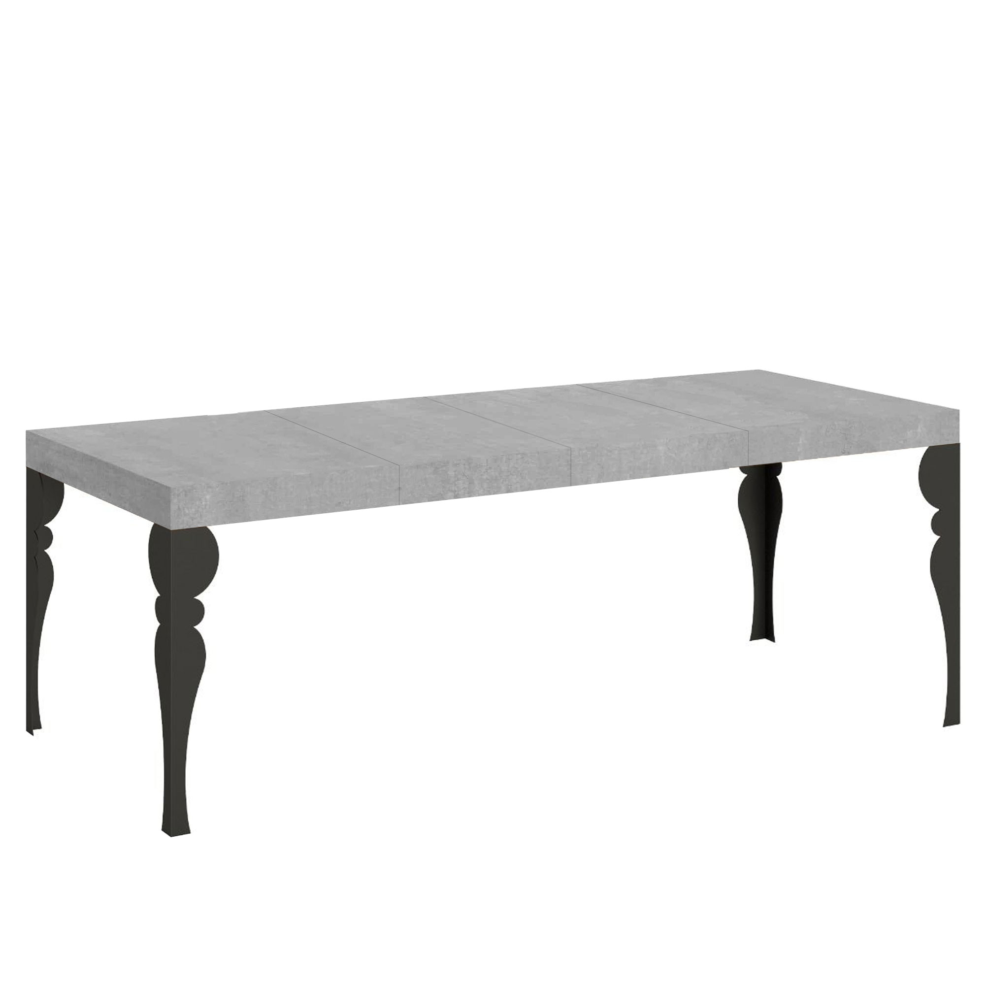 Mesa extensible 90x180/284 cm Paxon Premium Estructura de cemento Antracita - Itamoby
