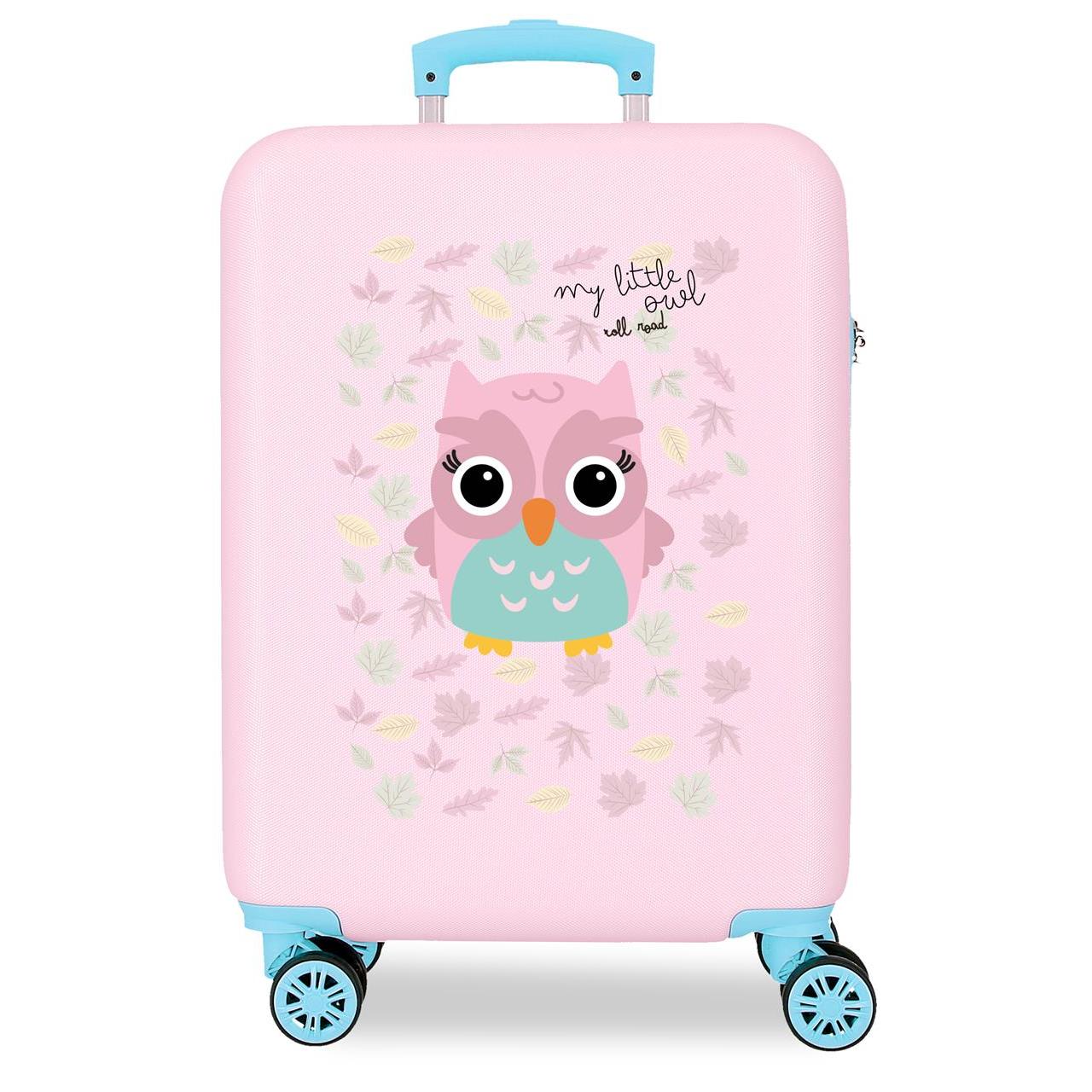 Maleta de cabina Roll road Happy pets rosa 38x55x20 cm