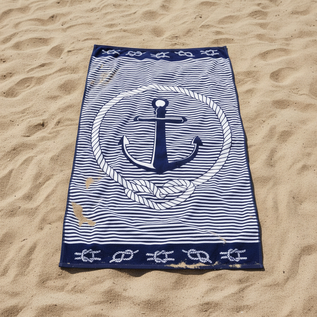 Toalla de playa con ancla 90x165 cm, marca Sea&Sun
