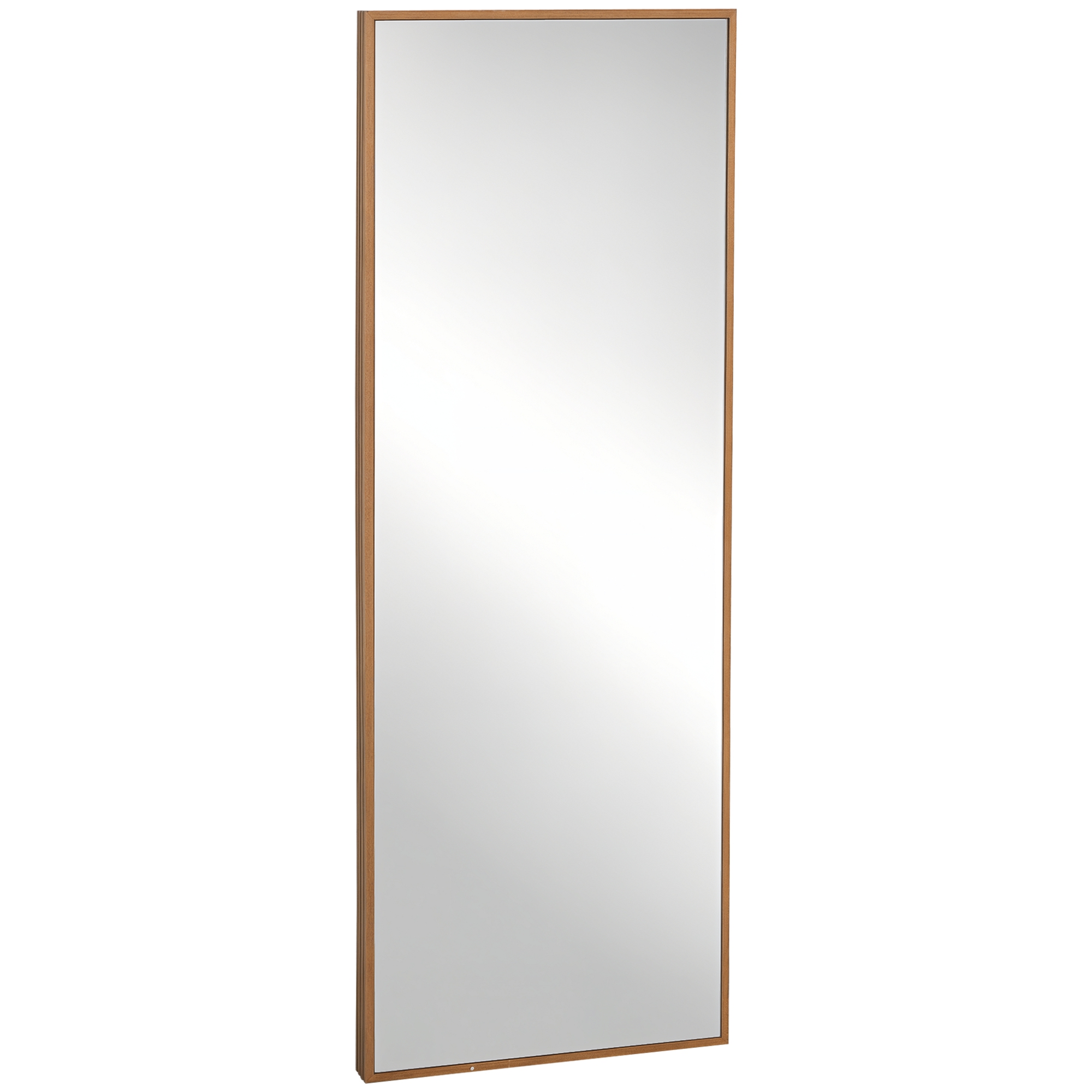 HOMCOM Espejo de Pared Cuerpo Entero 45x125 cm Espejo de Pie Espejo de Suelo Grande de Madera Estilo Moderno Decorativo para Salón Dormitorio Entrada Natural
