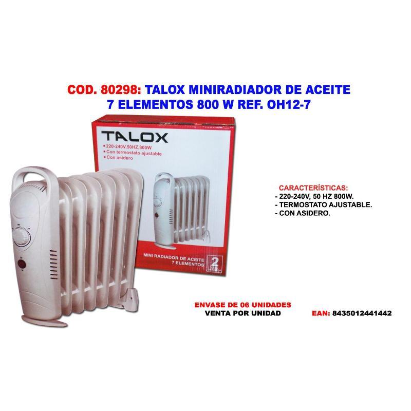 Talox miniradiador de aceite 7 elementos 38 cm  800 w oh12-7