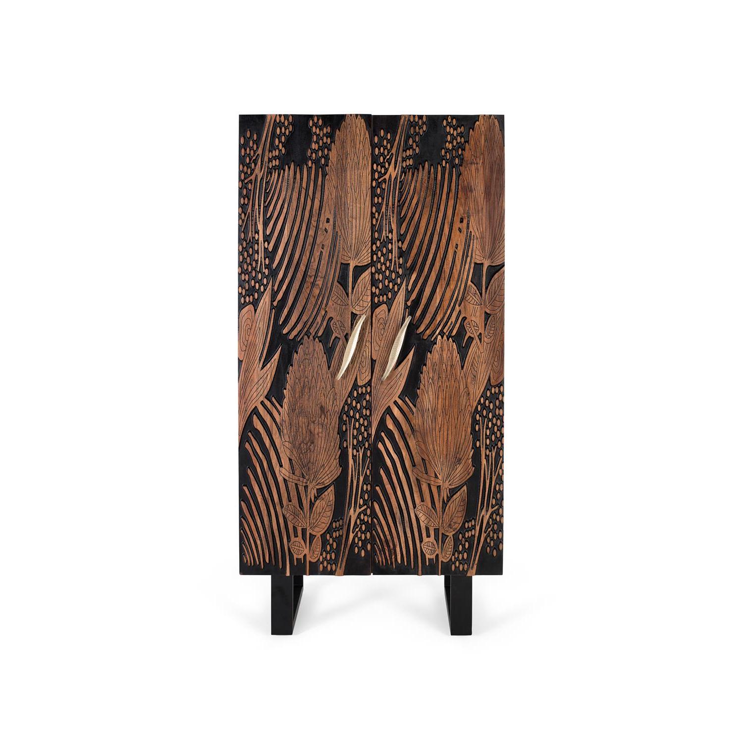 Mueble de madera de acacia y patas de metal