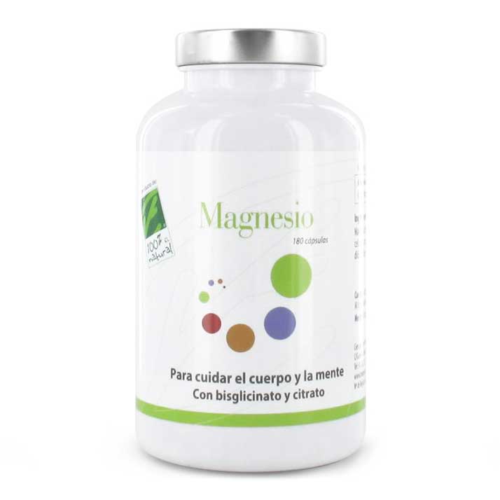 100% Natural Magnesio 180. Bote Con 180 Capsulas.