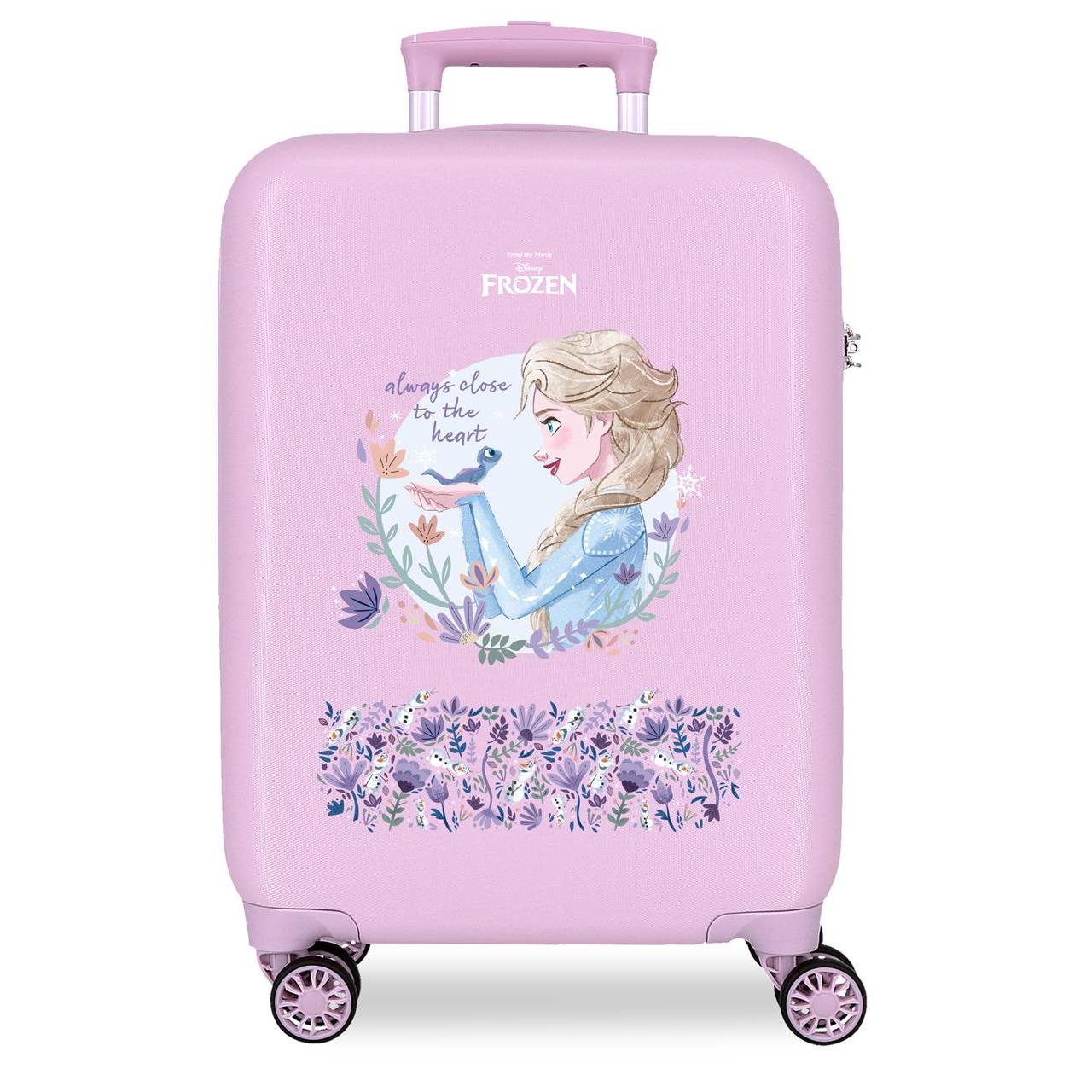 Maleta de cabina Disney Frozen Close to the heart ABS con capacidad de 41,8L Lila
