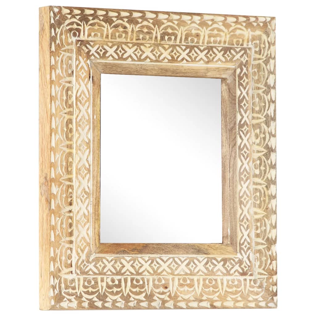 Madera Maciza de Mango Espejo Tallado a Mano Maquillaje Dimensiones 50 x 50 x 2.6 cm, 80 x 50 x 2.6 cm, 110 x 50 x 2.6 cm
