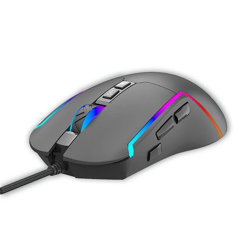 Cool - Ratón gaming RGB Strip con sensor de alta precisión hasta 8000 dpi, conexión USB plug-and-play y diseño ambidiestro negro