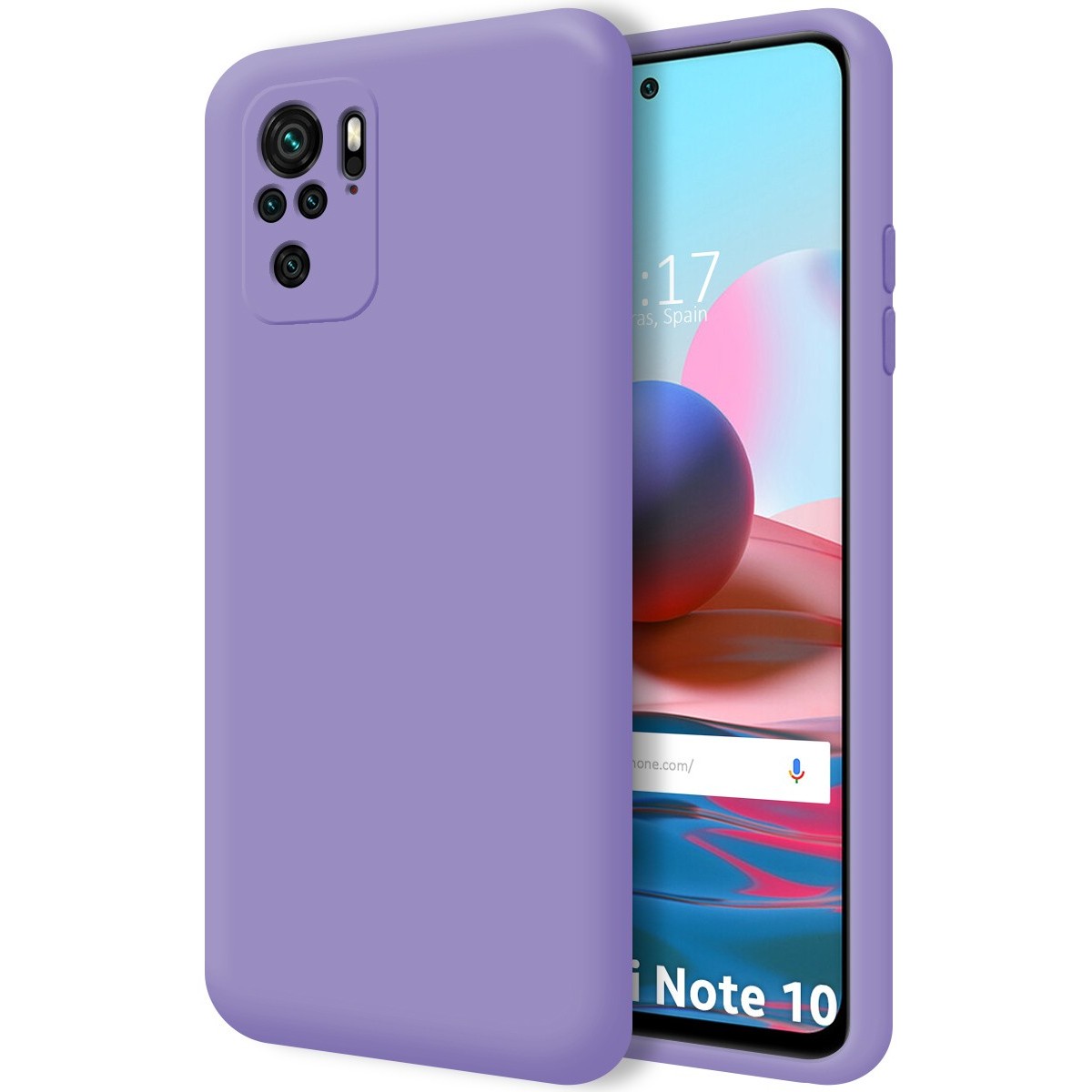 Tumundosmartphone Funda Silicona Líquida Ultra Suave para Xiaomi Redmi Note 10 / 10S color Morada