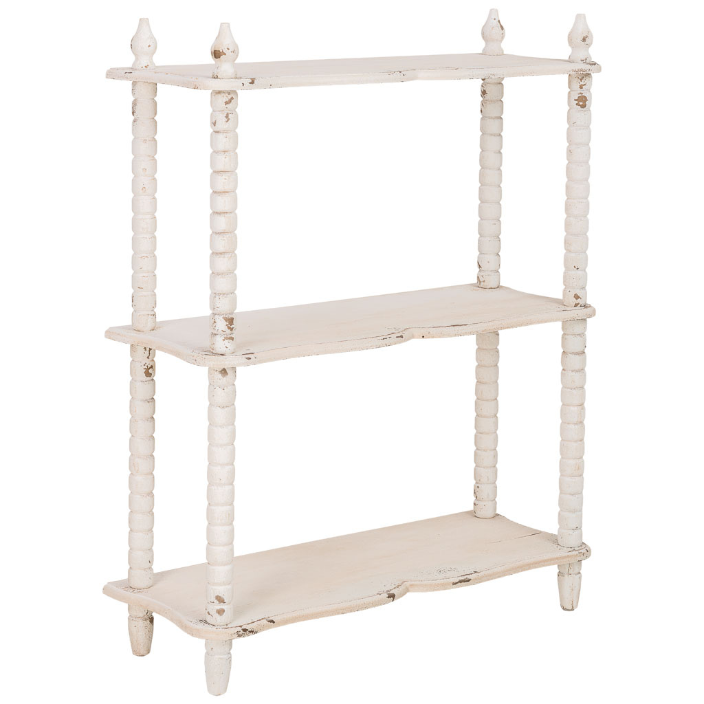 Wonderlust Deco - Estantería de madera blanca 81x30x99 cm Blanco 80.5x30x99h cm