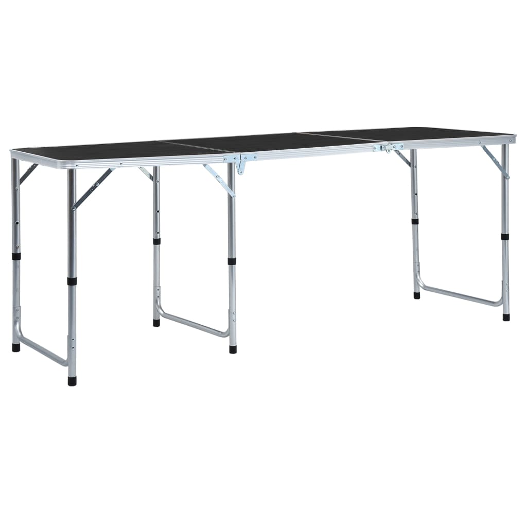 vidaXL Mesa de Camping Plegable Aluminio 180x60 cm Senderismo Terraza Jardín Color Marrón,  Gris, y mas