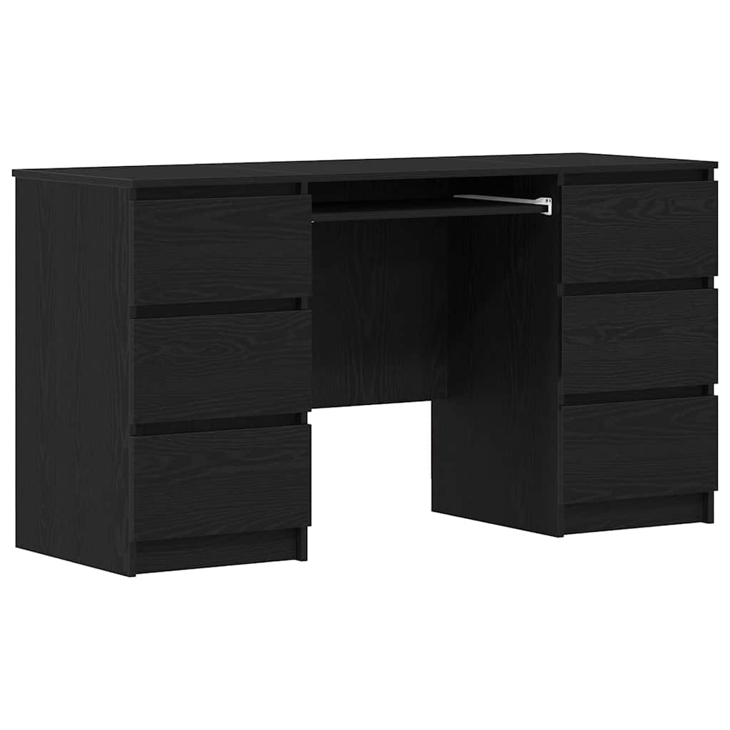 vidaXL Escritorio Roble Negro 140 x 50 x 76 cm Madera de ingeniería