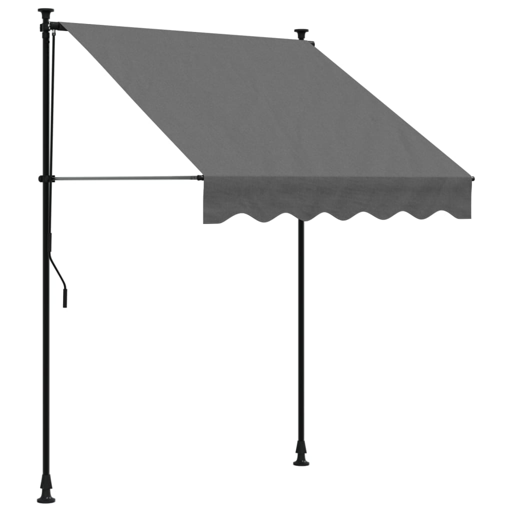 vidaXL Toldo retráctil de tela y acero gris antracita 150x150 cm Protección Rayos UV para Terraza Patio Exterior Jardín