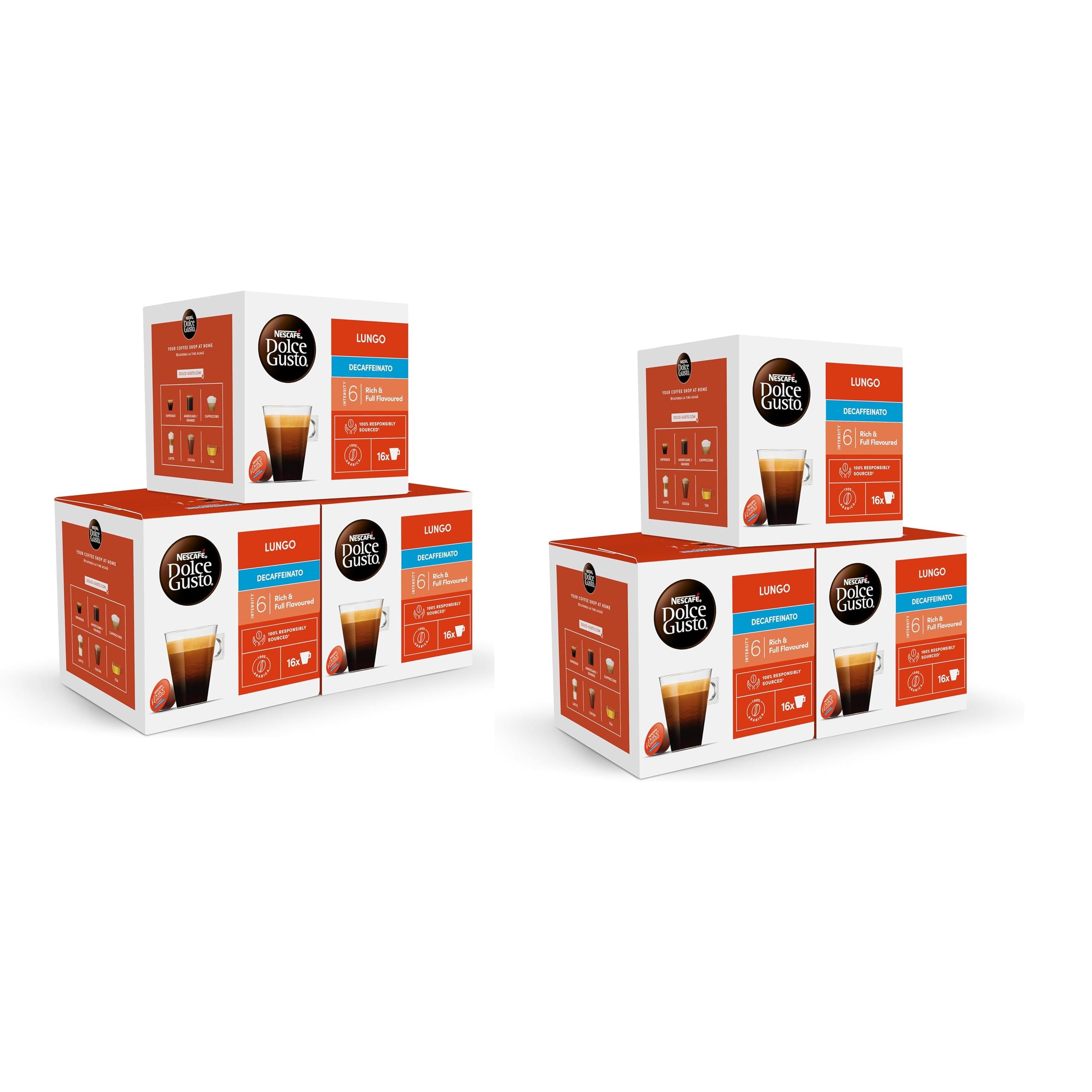 Lungo descafeinado NESCAFÉ Dolce Gusto, 96 cápsulas ( pack 6 x 16)