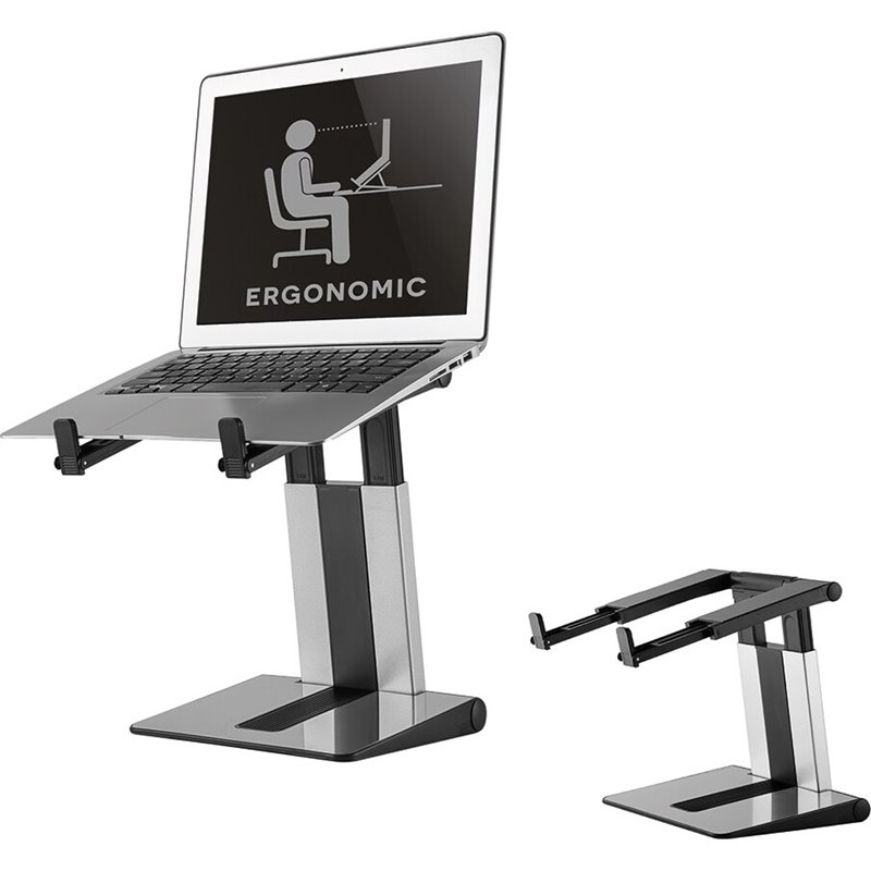 Soporte para portátil Neomounts NSLS200, 10-17 pulgadas, máx. 5 kg, plegable, compacto, universal, plateado