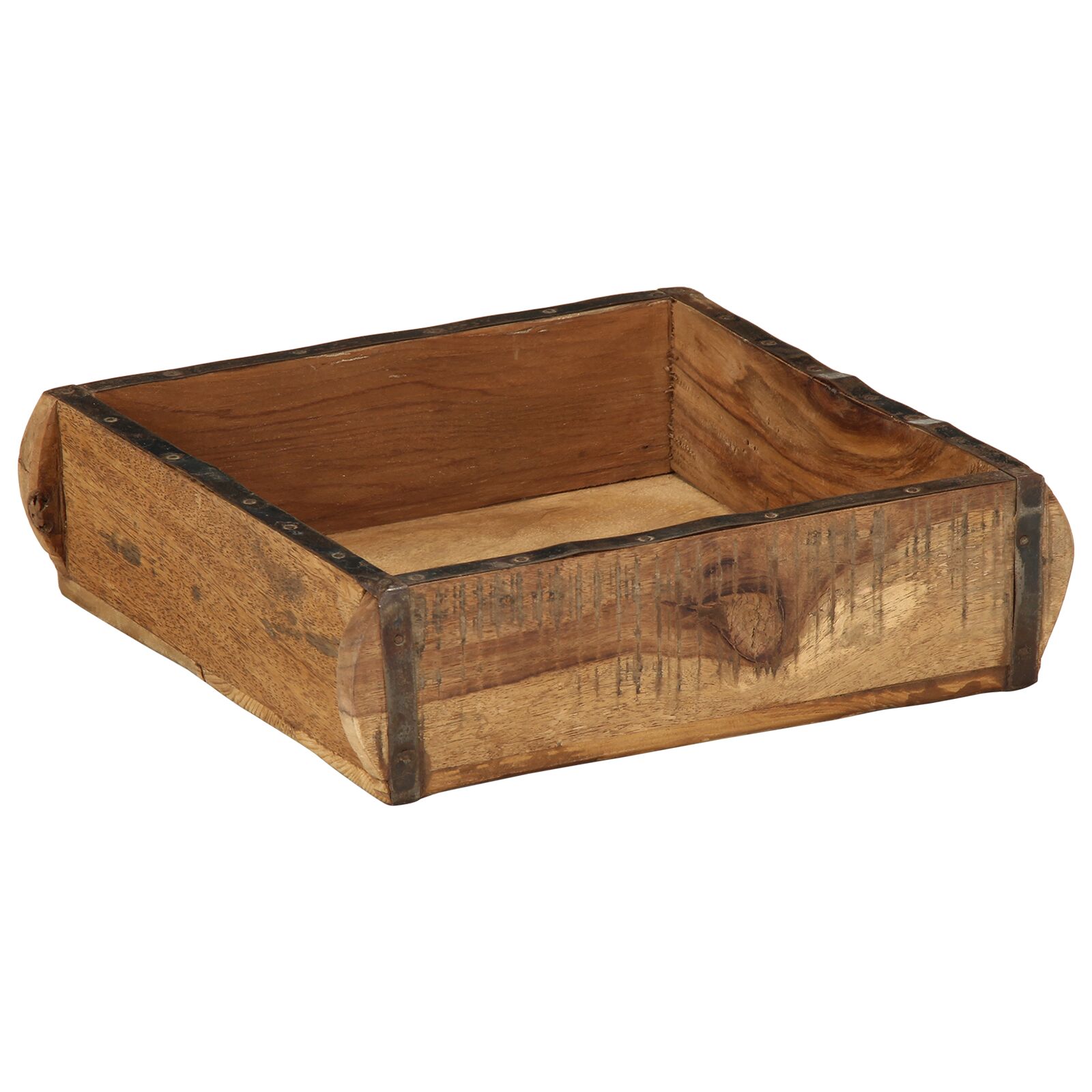 vidaXL Bandejas 4 piezas 31x29x10 cm Madera Sólida Reciclada
