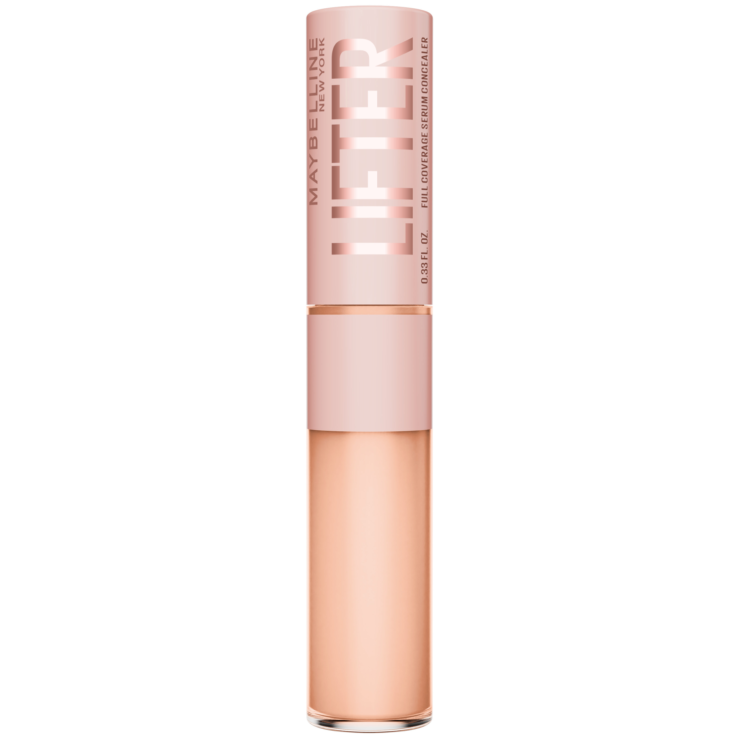 Maybelline New York | Lifter Corrector luminoso, con cobertura total tan natural que es indetectable.​ Probado clínicamente para hidratar e iluminar las ojeras al instante y con el tiempo. Dura todo el día. 2% péptidos + cafeína Tono 25.