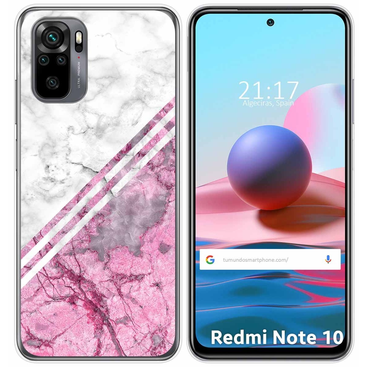 Tumundosmartphone Funda Gel Tpu para Xiaomi Redmi Note 10 / 10S diseño Mármol 03 Dibujos
