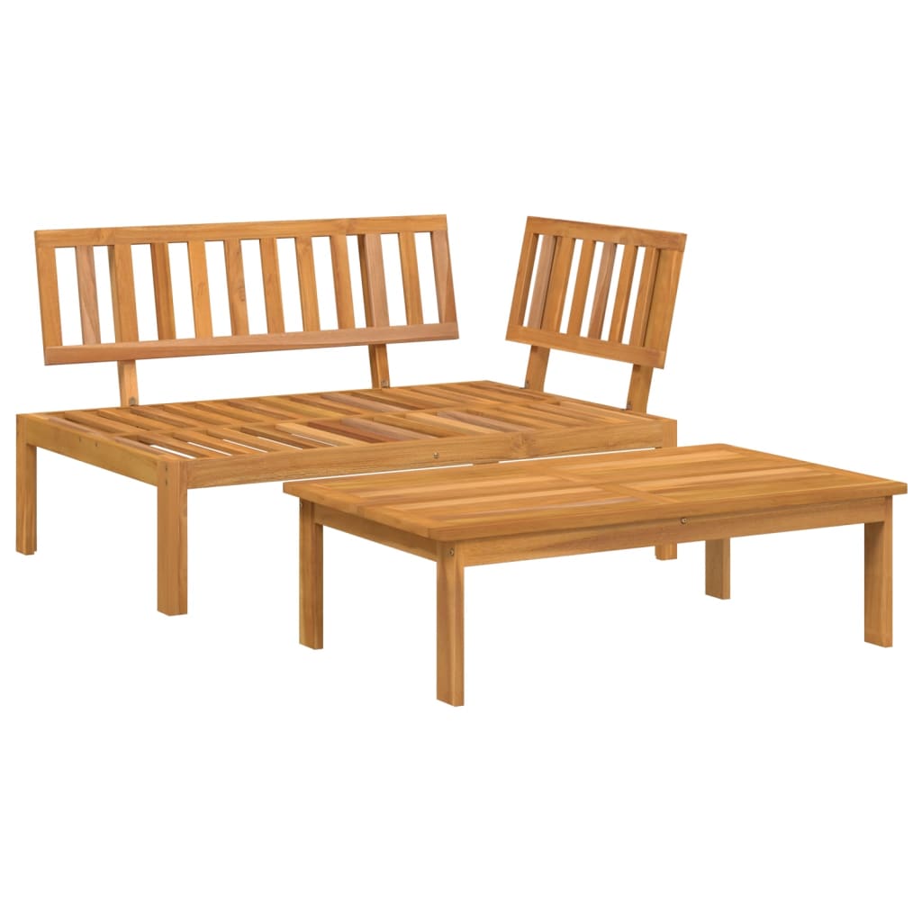 vidaXL Set de sofás de palets de jardín 2 pzas madera maciza de acacia