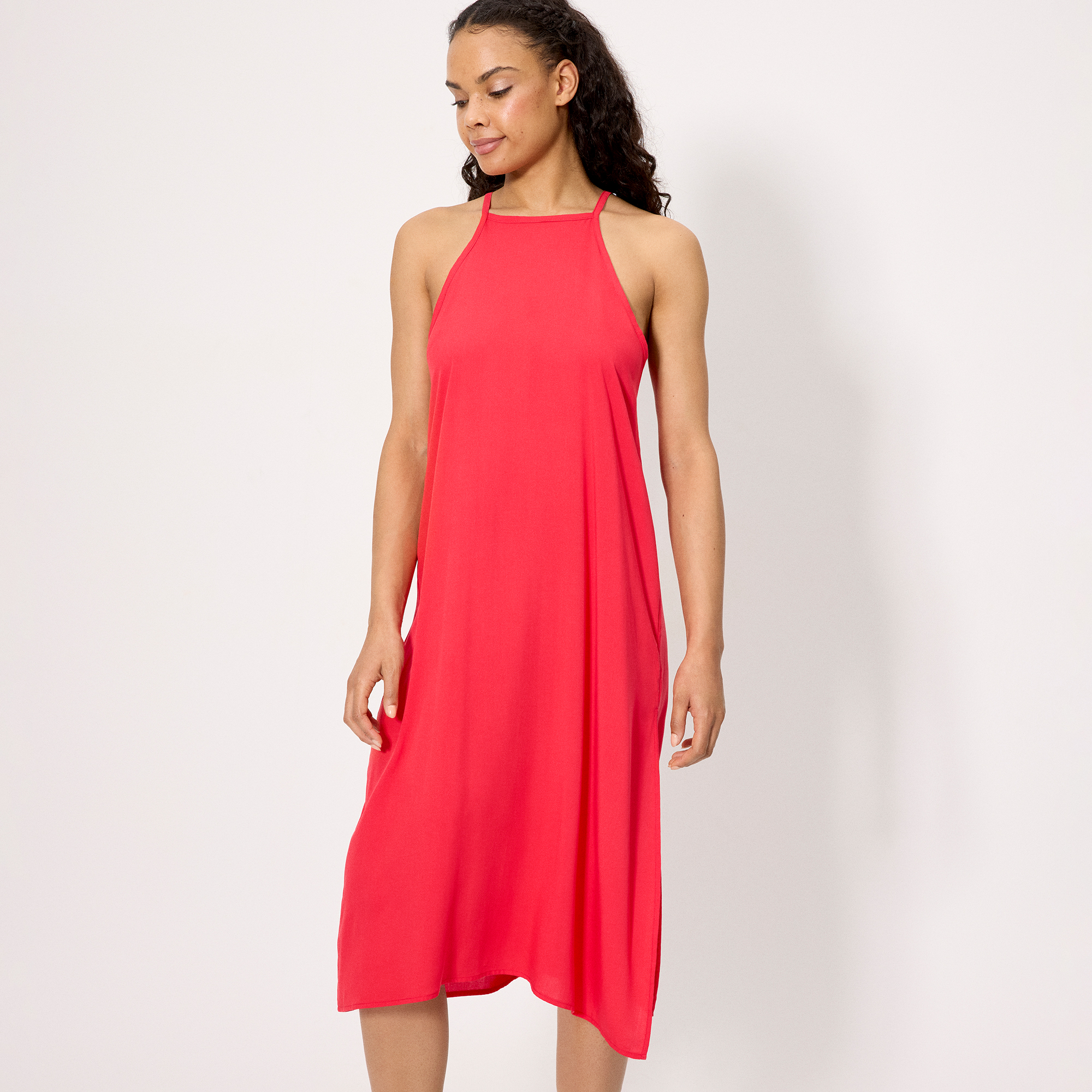 Ysabel Mora - Vestido largo tirantes regulables coral
