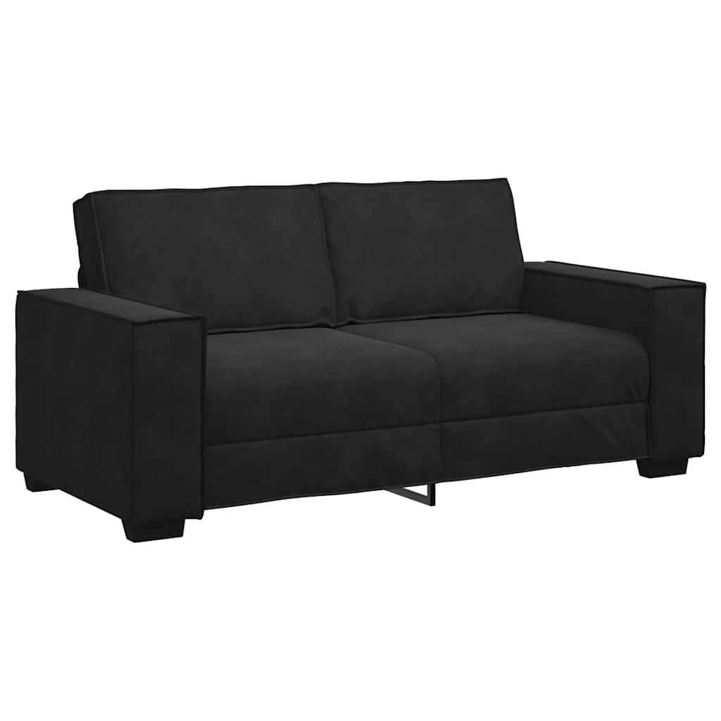 vidaXL Sofá de 2 plazas terciopelo negro 180x78x84 cm