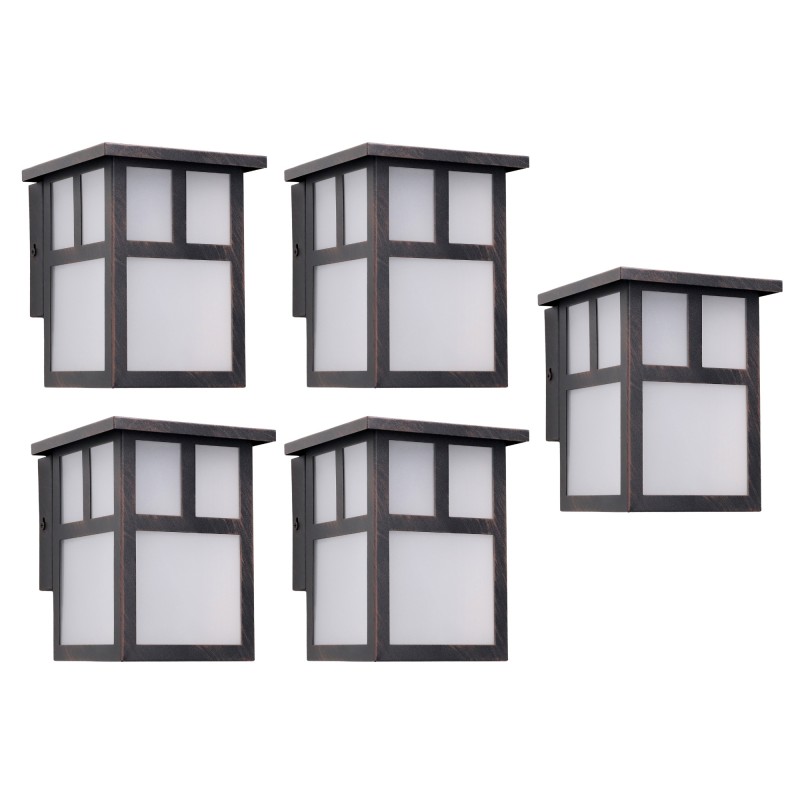 Aplique de Pared Exterior FORLIGHT OSAKA Rústico Japonés LED IP23 Marrón Óxido