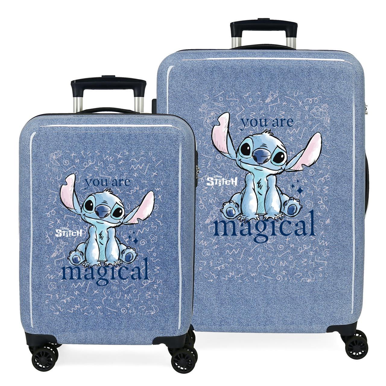 Juego de maletas Disney Stitch You are magical ABS con capacidad de 68,77L Denim