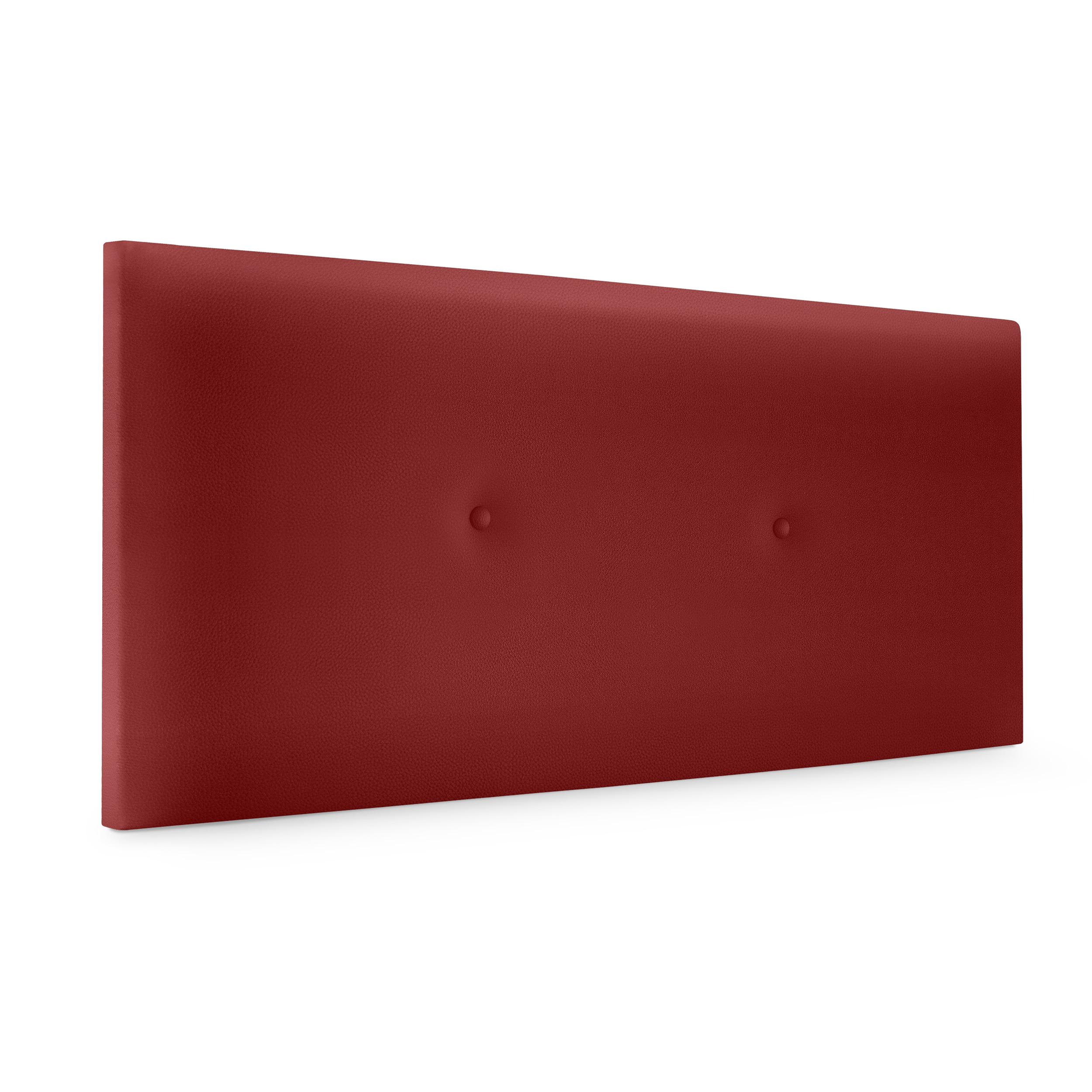 DHOME Cabecero de Polipiel o Tela Acualine Liso con Botones Tapizado Colores Cabezal Lujo Cama Dormitorio Moderno Acolchado (Rojo Polipiel)