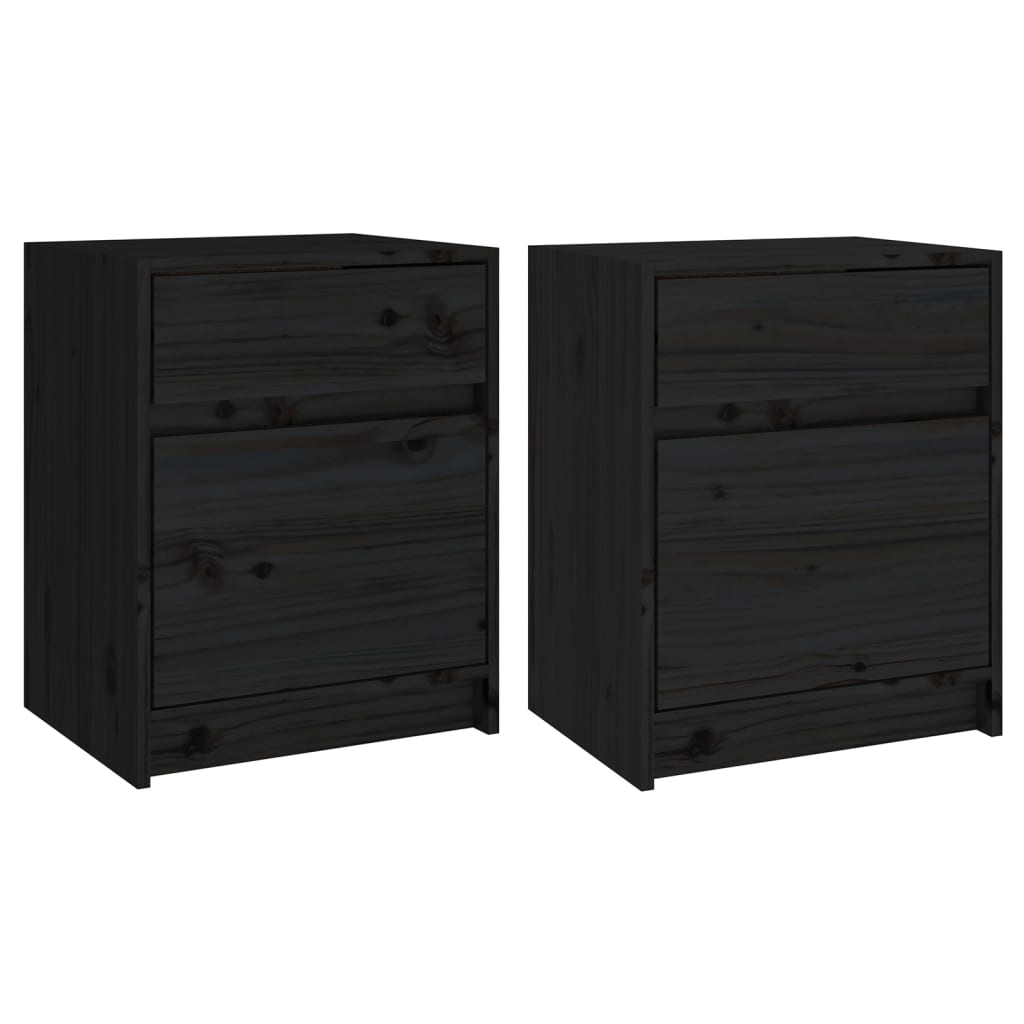 Vidaxl - Mesitas de Noche 2 Unidades Madera Maciza Pino 40x31x50 Cm Natural