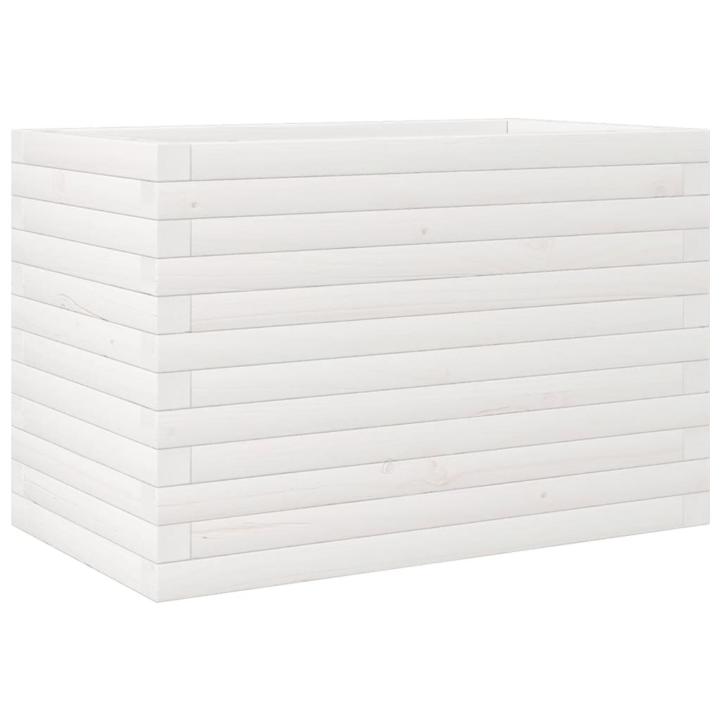 vidaXL Jardinera de madera de pino impregnada 70x40x45,5 cm Color Pino natural,  Blanco,  Marrón cera y mas